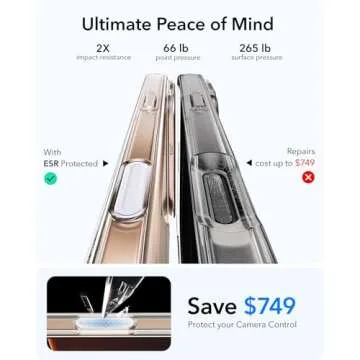 ESR for iPhone 16 Pro Max Case, Camera Control Compatible with MagSafe, Military-Grade Protective Case, Built-in Stash Stand Phone Case, Scratch-Resistant Back Cover, Classic Series, Clear