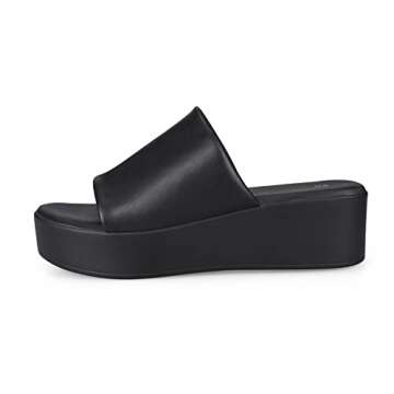 Zero-Sum Women's Platform Sandals Comfortable Open Toe Backless Slip On Wedge Sandals Summer Casual ...