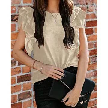 MIRACMODA Womens Elegant Ribbed Velvet Top - Stylish Casual T-Shirt Blouse
