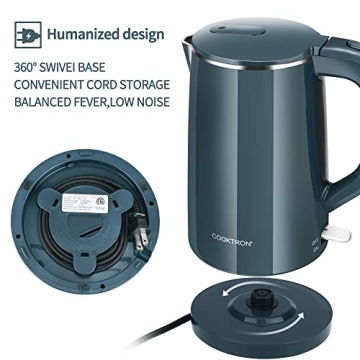 COOKTRON 1.7L Electric Kettle BPA-Free Quick Boil