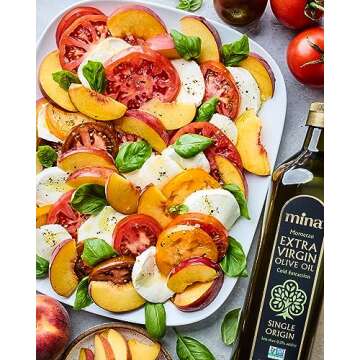 Mina Olive Oil Extra Virgin 33.8 Fl Oz, New Harvest, Polyphenol Rich Olive Oil for Cooking, Moroccan Extra Virgin Olive Oil, Single Origin Olive Oil, Cold Extraction, Less than 0.2% Acidity, 1 L