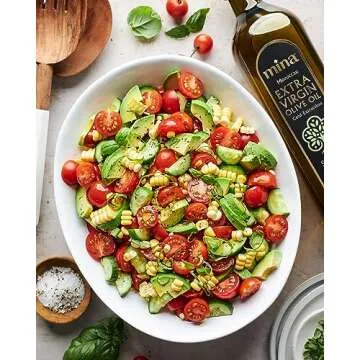 Mina Olive Oil Extra Virgin 33.8 Fl Oz, New Harvest, Polyphenol Rich Olive Oil for Cooking, Moroccan Extra Virgin Olive Oil, Single Origin Olive Oil, Cold Extraction, Less than 0.2% Acidity, 1 L