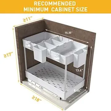 Under Cabinet Sliding Storage Drawer Basket Organizer