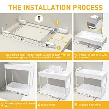 Under Cabinet Sliding Storage Drawer Basket Organizer