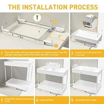 Under Cabinet Sliding Storage Drawer Basket Organizer
