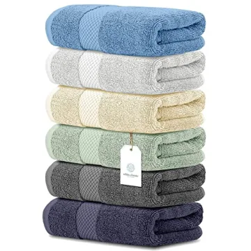 White Classic Luxury Hand Towels for Bathroom-Hotel-Spa-Kitchen-Set - Circlet Egyptian Cotton - 16x3...
