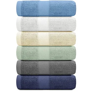 White Classic Luxury Hand Towels for Bathroom-Hotel-Spa-Kitchen-Set - Circlet Egyptian Cotton - 16x30 Inches - Set of 6 (Multi)
