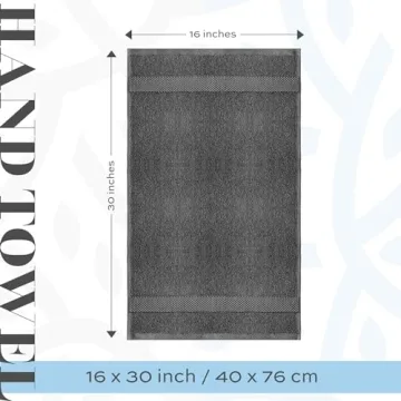 White Classic Luxury Hand Towels for Bathroom-Hotel-Spa-Kitchen-Set - Circlet Egyptian Cotton - 16x30 Inches - Set of 6 (Multi)