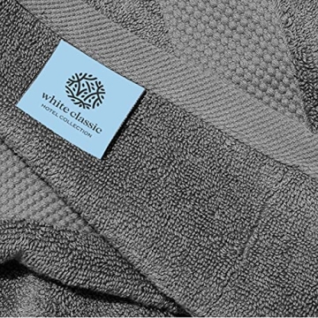 White Classic Luxury Hand Towels for Bathroom-Hotel-Spa-Kitchen-Set - Circlet Egyptian Cotton - 16x30 Inches - Set of 6 (Multi)