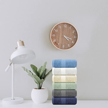 White Classic Luxury Hand Towels for Bathroom-Hotel-Spa-Kitchen-Set - Circlet Egyptian Cotton - 16x30 Inches - Set of 6 (Multi)