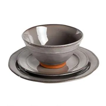 Gibson Elite Terranea 12-Piece Dinnerware Set in Grey