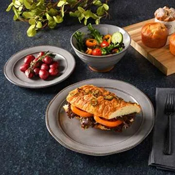 Gibson Elite Terranea 12-Piece Dinnerware Set in Grey