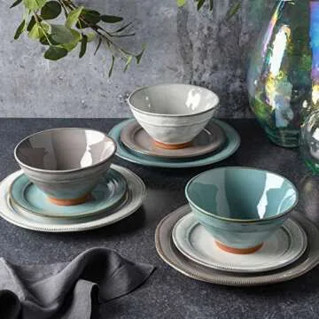 Gibson Elite Terranea 12-Piece Dinnerware Set in Grey