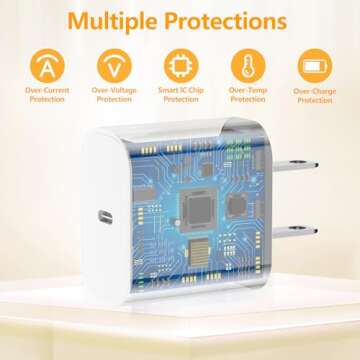 (6ft+10ft)iPhone Charger Fast Charging, for iPhone 14 13 12 Fast Charger,20W USB C Wall Charger with Type C to Lightning Cord, iPhone Fast Charging Cable for iPhone 13/14/12 Pro Max Plus/11,iPad-2Pack