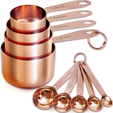 Stylish AGRUS Copper Measuring Cups and Spoons Set
