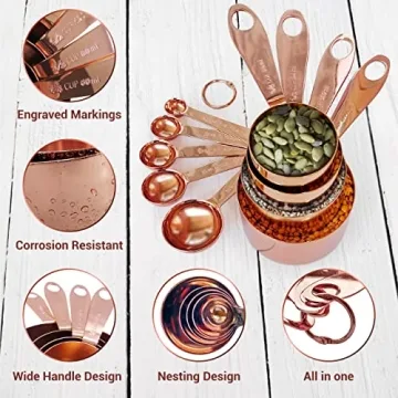Stylish AGRUS Copper Measuring Cups and Spoons Set