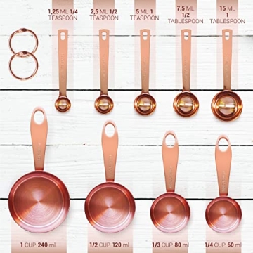 Stylish AGRUS Copper Measuring Cups and Spoons Set