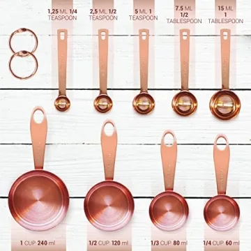 Stylish AGRUS Copper Measuring Cups and Spoons Set
