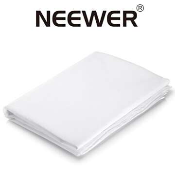 Neewer 12x5 feet/3.6x1.5 meters Polyester White Seamless Diffusion Fabric for Photography Softbox, L...