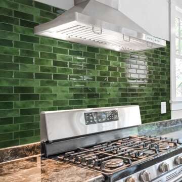 Art3d 10-Sheet Kitchen Backsplash Tiles Peel and Stick, Self Adhesive Wall Tile Sticker for Kitchen ...