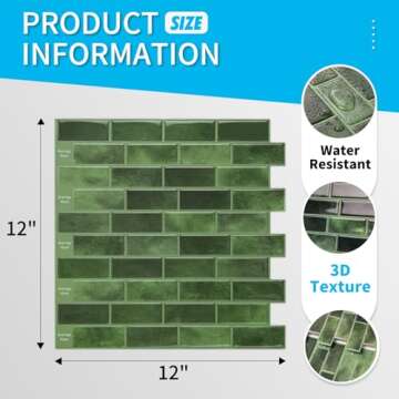 Art3d 10-Sheet Peel and Stick Backsplash Tiles