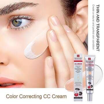 Color Correcting CC Cream with SPF 25, Coverage Lightweight Foundation, Hydrating Serum, Even Skin T...