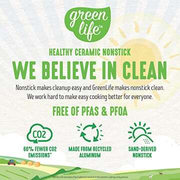 GreenLife 11” Healthy Ceramic Nonstick Grill Pan - PFAS-Free