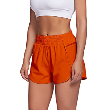 LaLaLa Women's Quick-Dry Workout Shorts with Zip Pocket