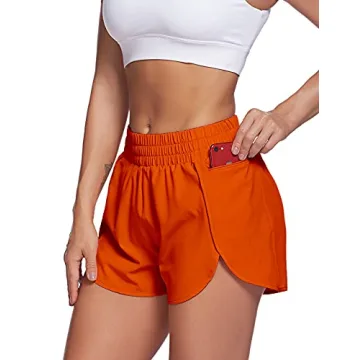 LaLaLa Women's Quick-Dry Workout Shorts with Zip Pocket