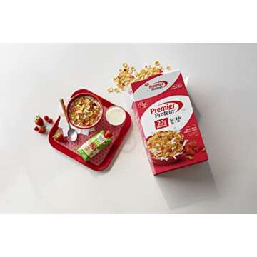 Post Premier Protein Mixed Berry Almond cereal, high protein cereal, protein rich breakfast or snack...