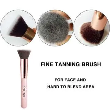 4 Pack Self Tanning Mitt Applicator Kit, with Self Tanner Mitt, Self Tan Back Applicator, Exfoliating Glove, Flat Top Face Tanner Brush, Tan mit for Self Sunless Tanner (brown)