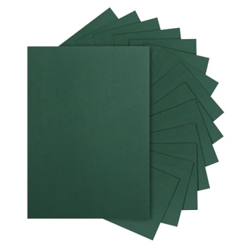 Silunkia 100 Sheets Dark Green Cardstock 8.5 x 11 Crafting Paper, 200gsm/75lb Heavyweight Paper Chri...