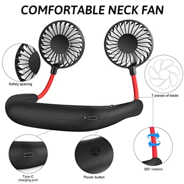 SOHOUR Portable Neck Fan - Hands-Free Personal Cooling Solution