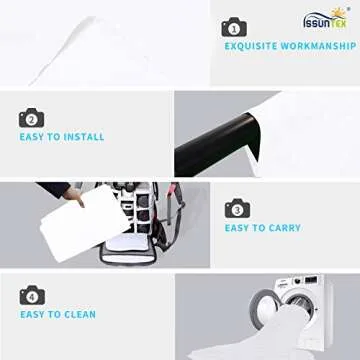 ISSUNTEX 6X9 ft Background Polyester Backdrop, Photo Studio, Collapsible High Density Screen for Video Photography and Television-White