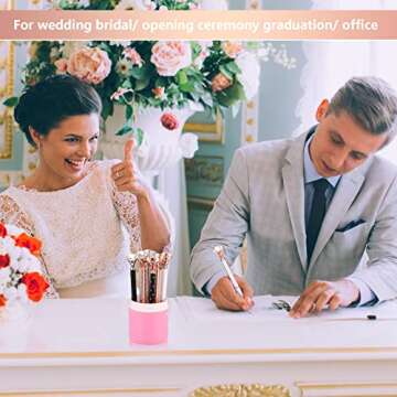 Leinuosen 50 Pieces Bridal Shower Crystal Diamond Pens Bulk Wedding Bling Ballpoint Pen with Diamond on Top for Women Girls School Office Supplies Gifts