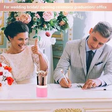 Leinuosen 50 Pieces Bridal Shower Crystal Diamond Pens Bulk Wedding Bling Ballpoint Pen with Diamond on Top for Women Girls School Office Supplies Gifts