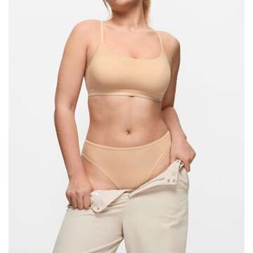 SOULVOR Magneticfit Cheeky Underwear for Women Bikini Stretchy High Cut Panties Sexy Tagless Briefs 3 Pack Beige (3pack) X-Large