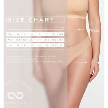 SOULVOR Magneticfit Cheeky Underwear for Women Bikini Stretchy High Cut Panties Sexy Tagless Briefs 3 Pack Beige (3pack) X-Large