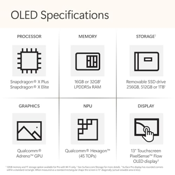 Microsoft Surface Pro 2-in-1 Laptop/Tablet 2024, OLED Display