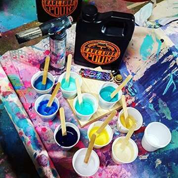 Earl Lube Pour Fluid Pouring Medium 32oz Bottle - Artist/Professional-Quality, Clear, Matte-Drying and Leveling Acrylic Pouring Medium