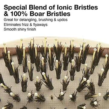 Olivia Garden Healthy Hair Eco-Friendly Bamboo Ionic Paddle Hair Brush (Combo)