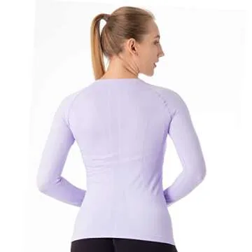 MathCat Seamless Workout Shirts for Women Long Sleeve Yoga Tops Sports Running Shirt Breathable Athletic Top Slim Fit