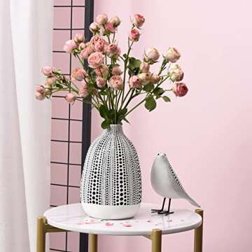 Quoowiit Black and White Vase, Decorative Vase for Home Office Decor, Decorations for Living Room Be...