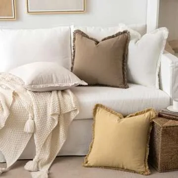 MIULEE Boho Farmhouse Throw Pillow Covers Set of 2