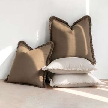 MIULEE Boho Farmhouse Throw Pillow Covers Set of 2