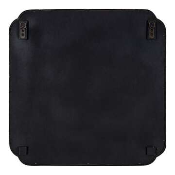 Kate and Laurel Marston Rustic Square Wall Mirror, 24" x 24", Natural Wood, Decorative Farmhouse-Inspired Wood Wall Decor