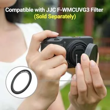 JJC Aluminum Lens Cap Cover Protector for Ricoh GR IIIx GR IIIx HDF GR3x HDF GR III GR III HDF GR3 HDF GR II GR2 with Soft EVA Interior -Black