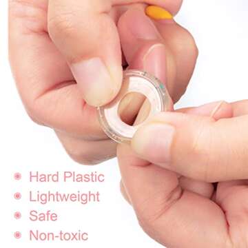 120 Pieces Plastic Heart Book Binding Discs Discbound Expansion Discs Binder Rings for DIY Notebooks Planners (Clear with Sequins)