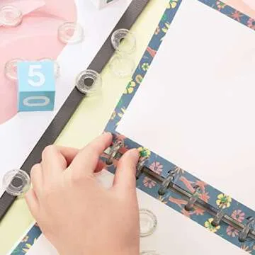 120 Pieces Plastic Heart Book Binding Discs Discbound Expansion Discs Binder Rings for DIY Notebooks Planners (Clear with Sequins)