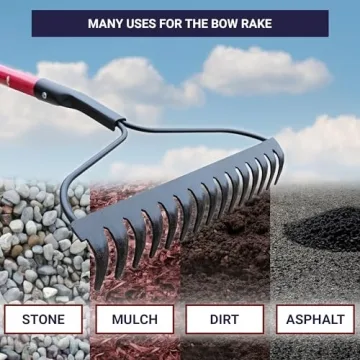 Bully Tools 92309 16-Inch Bow Rake Fiberglass Handle Steel Tines